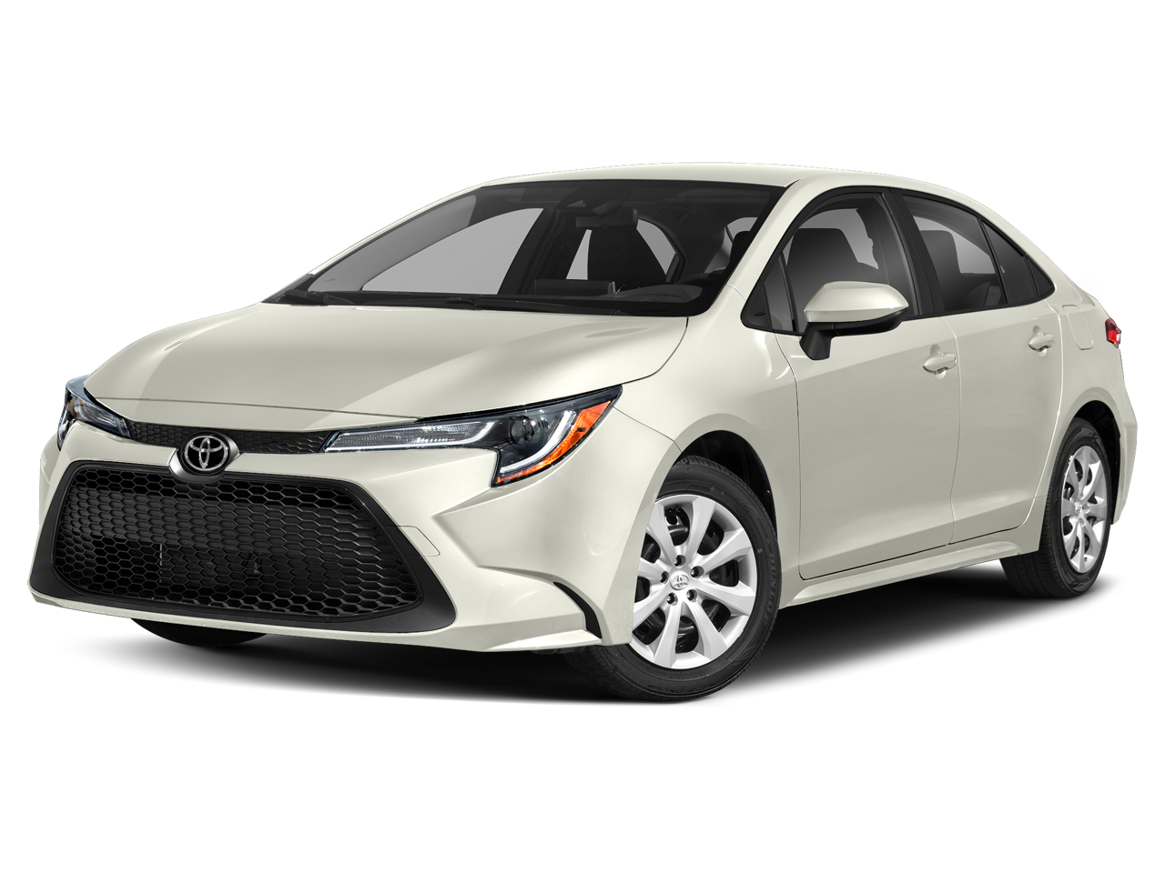 2020 Toyota Corolla LE in Blizzard Pearl — front three-quarter view