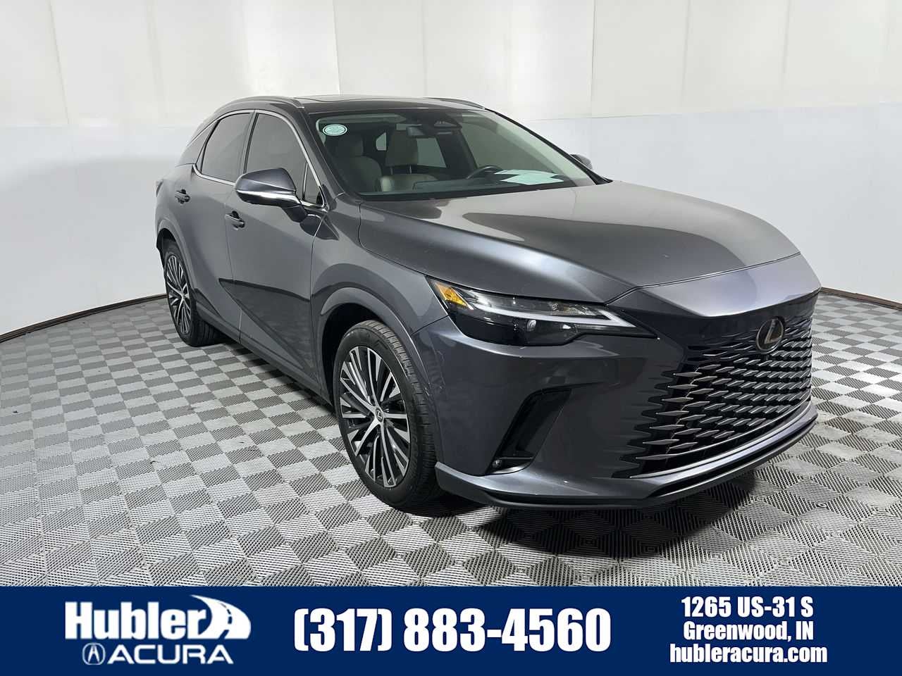 2024 Lexus RX 350h Premium Plus in Cloudburst Gray — front three-quarter view