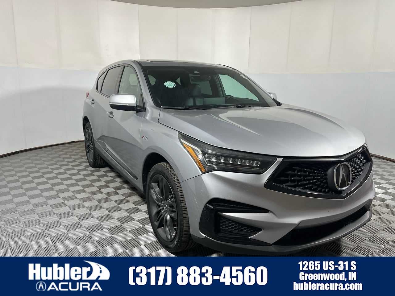 2020 Acura RDX w/A-Spec Pkg in Lunar Silver Metallic — front three-quarter view