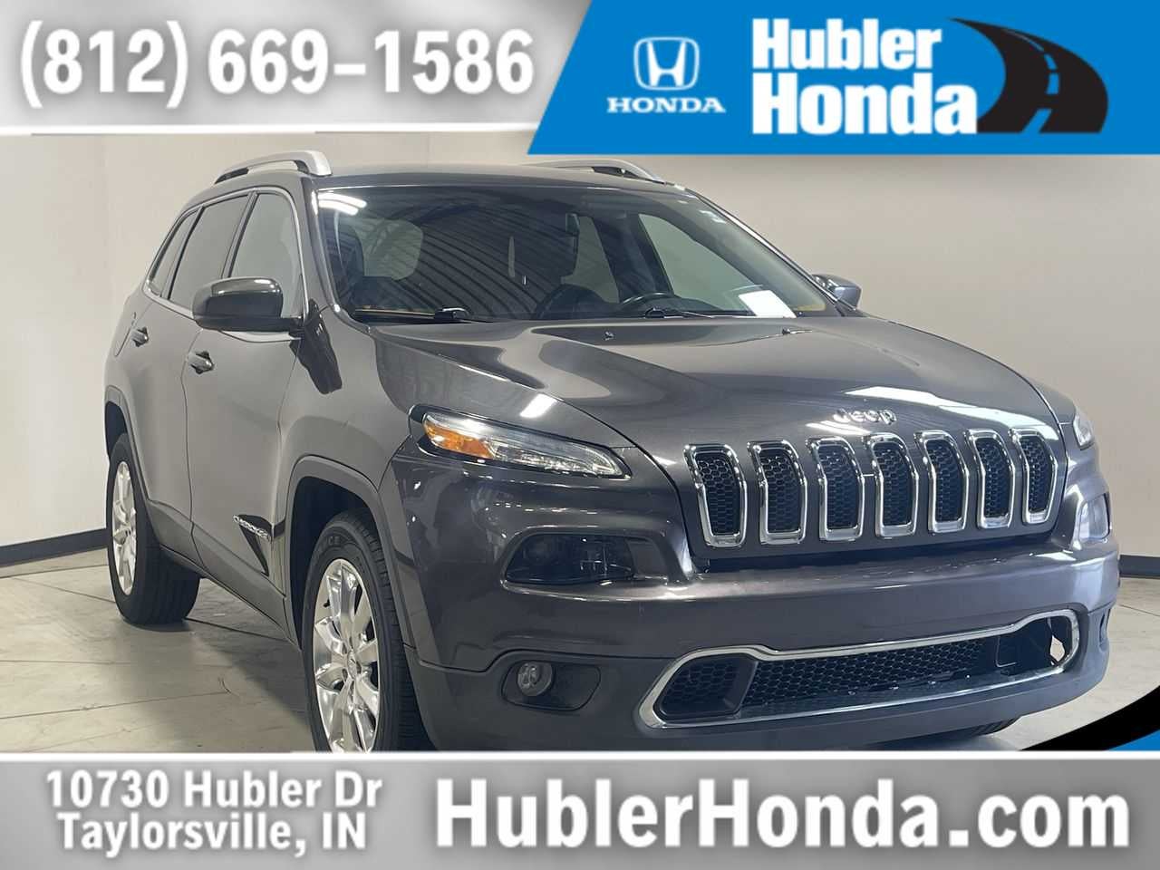 2016 Jeep Cherokee Limited in Granite Crystal Met. Clear Coat — front three-quarter view
