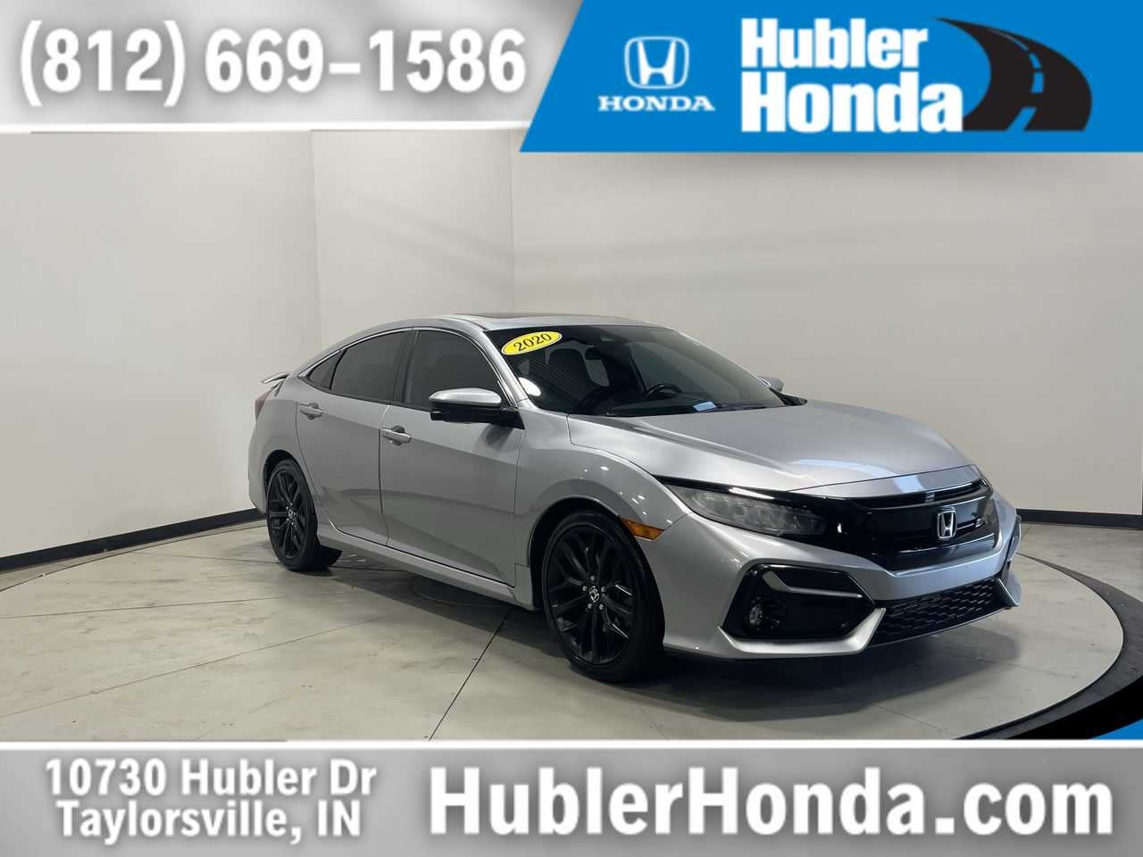 2020 Honda Civic Si Manual in Lunar Silver Metallic — front three-quarter view