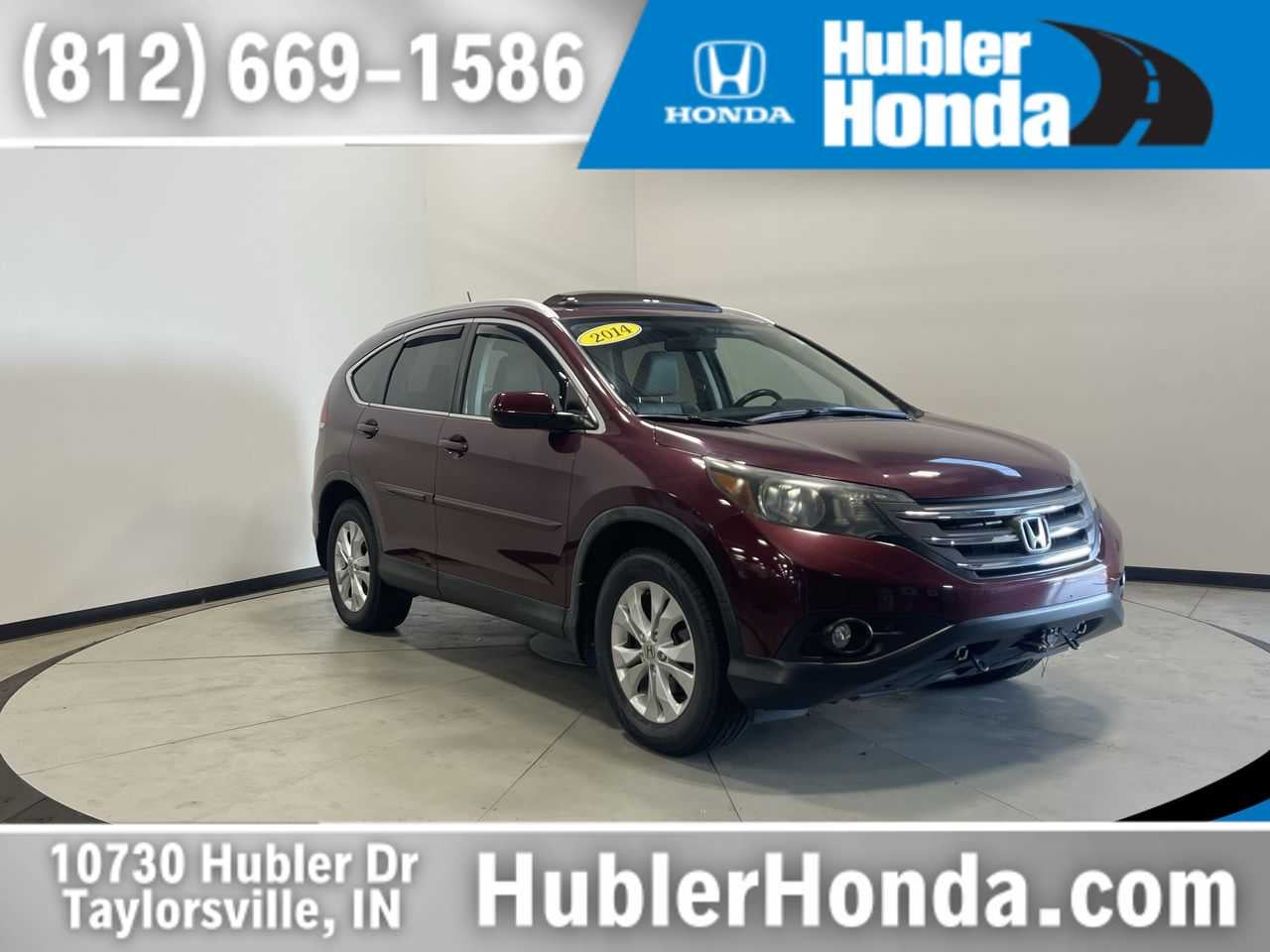 2014 Honda CR-V EX-L in Basque Red Pearl II — front three-quarter view