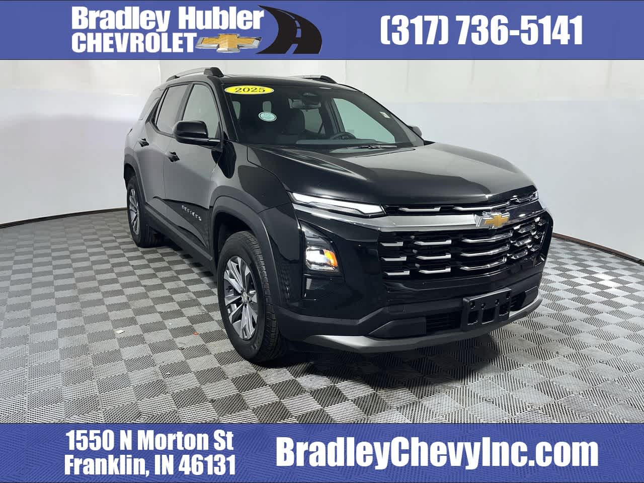 2025 Chevrolet Equinox LT in Mosaic Black Metallic — front three-quarter view