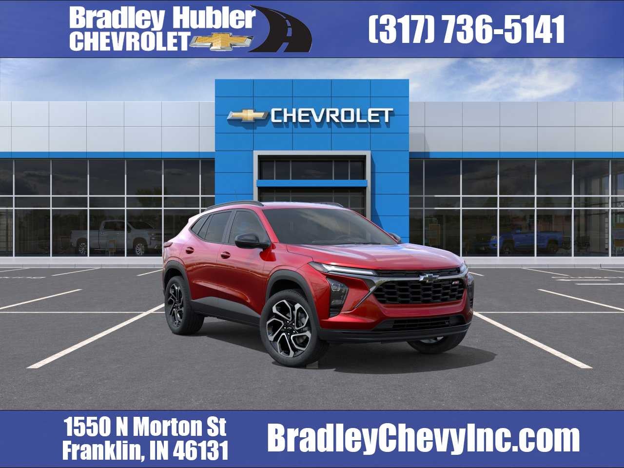 2026 Chevrolet Trax 2RS in Apex Red — front three-quarter view