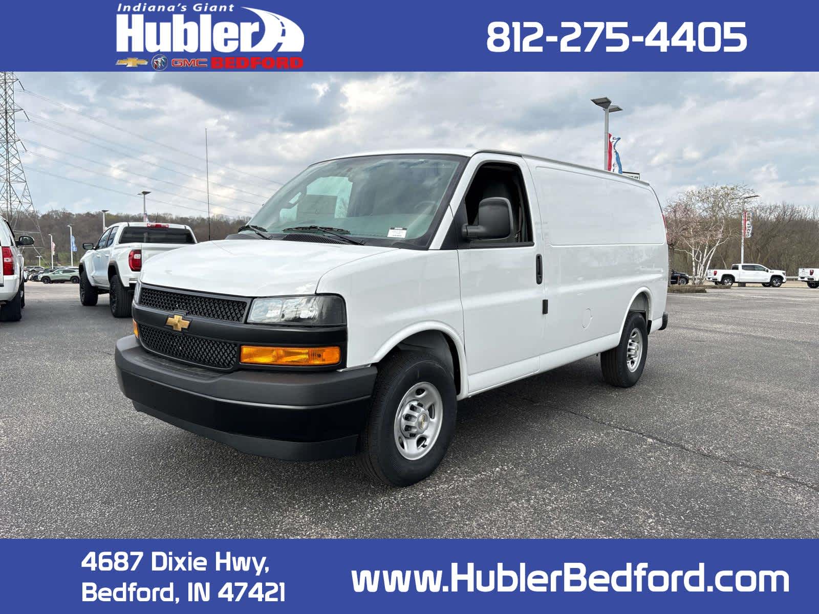 2026 Chevrolet Express Cargo WT in Summit White — front three-quarter view