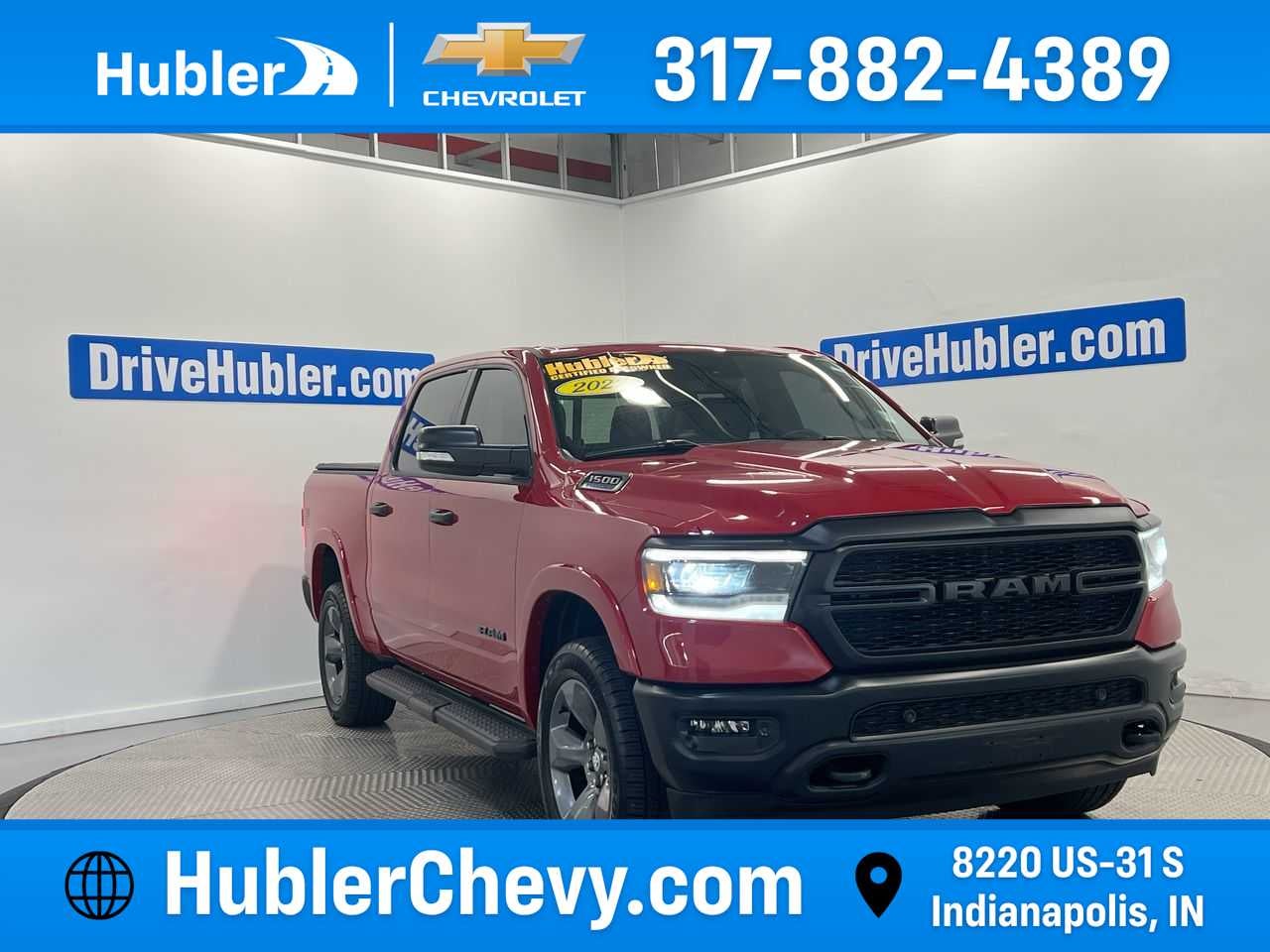 2022 RAM 1500 Big Horn in Ruby Flare Pearl — front three-quarter view