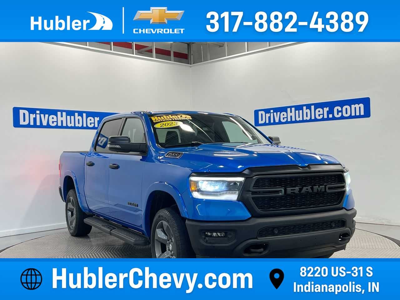 2023 RAM 1500 Big Horn in Blue Flame Metallic — front three-quarter view