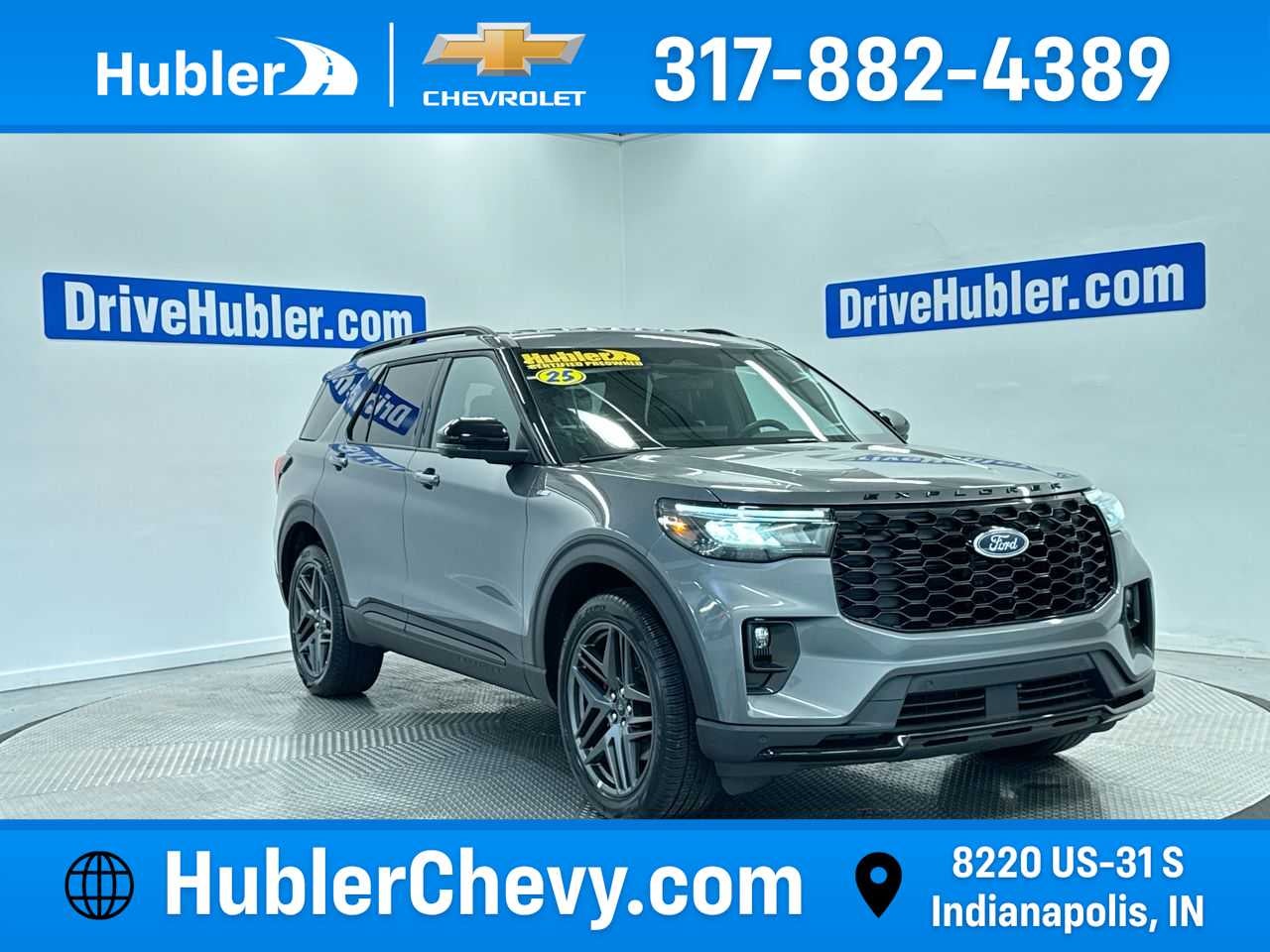 2025 Ford Explorer ST-Line in Gray — front three-quarter view