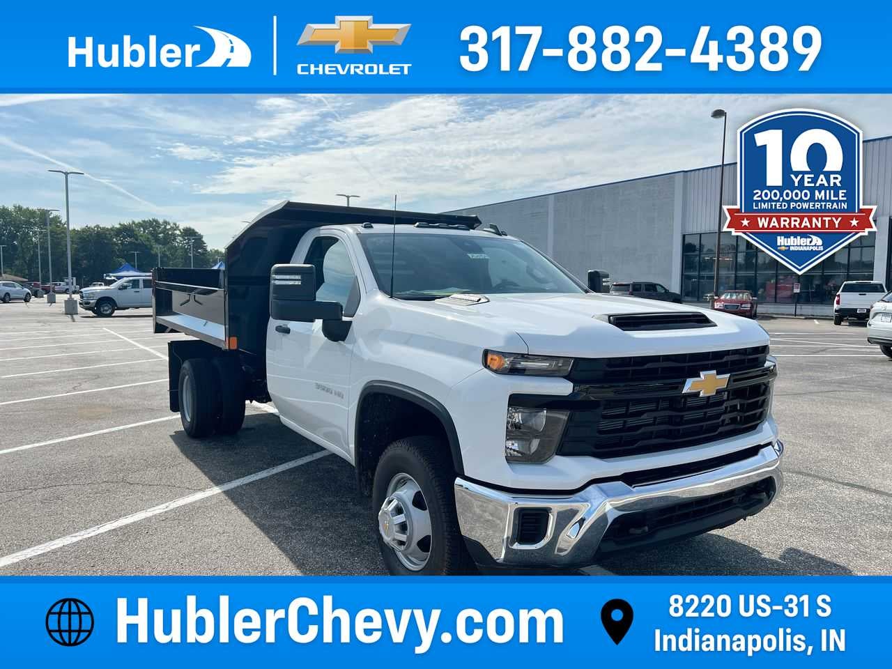 2025 Chevrolet Silverado 3500 HD Chassis Cab Work Truck in Summit White — front three-quarter view