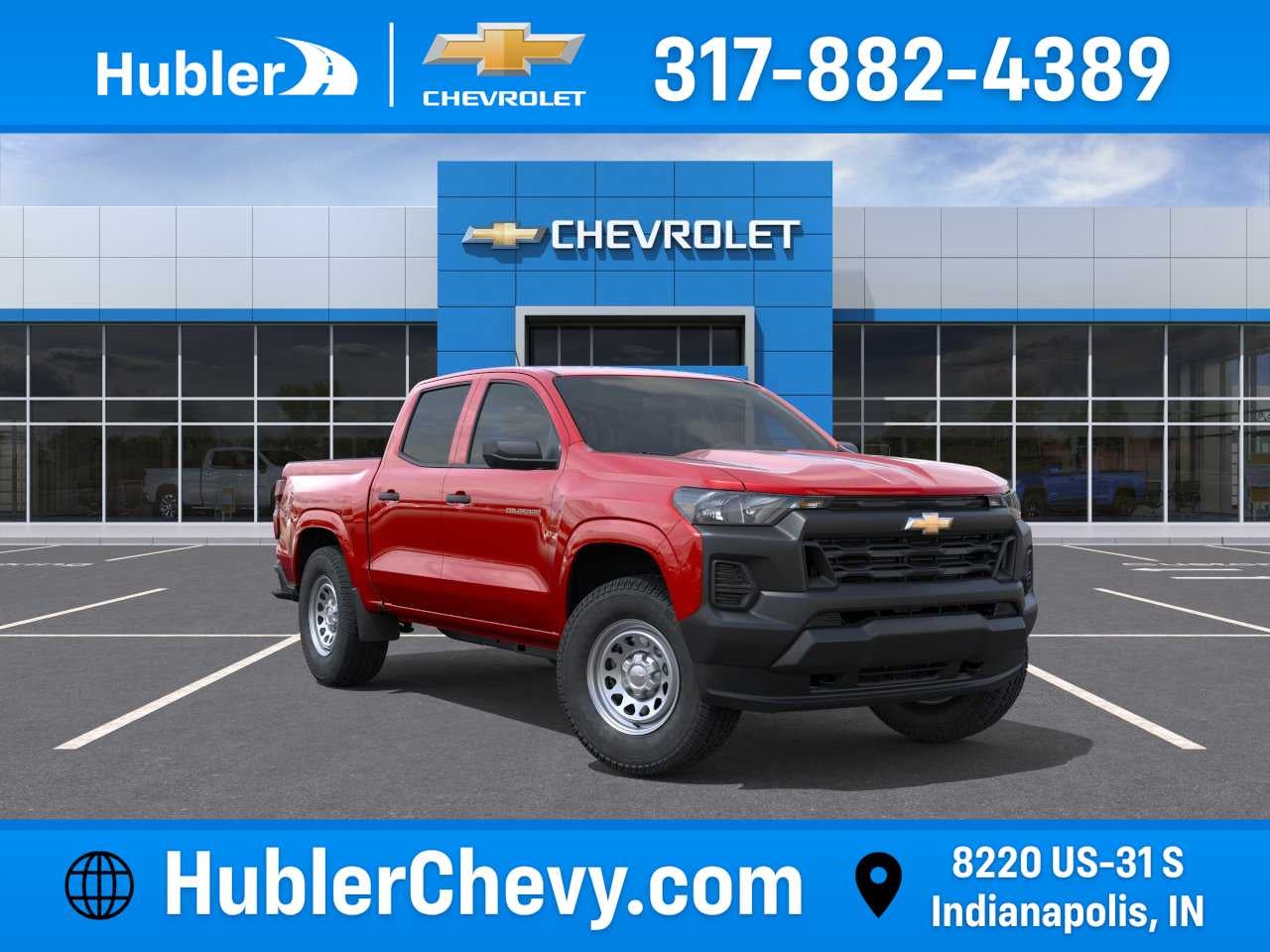 2026 Chevrolet Colorado WT in Radiant Red Tintcoat — front three-quarter view