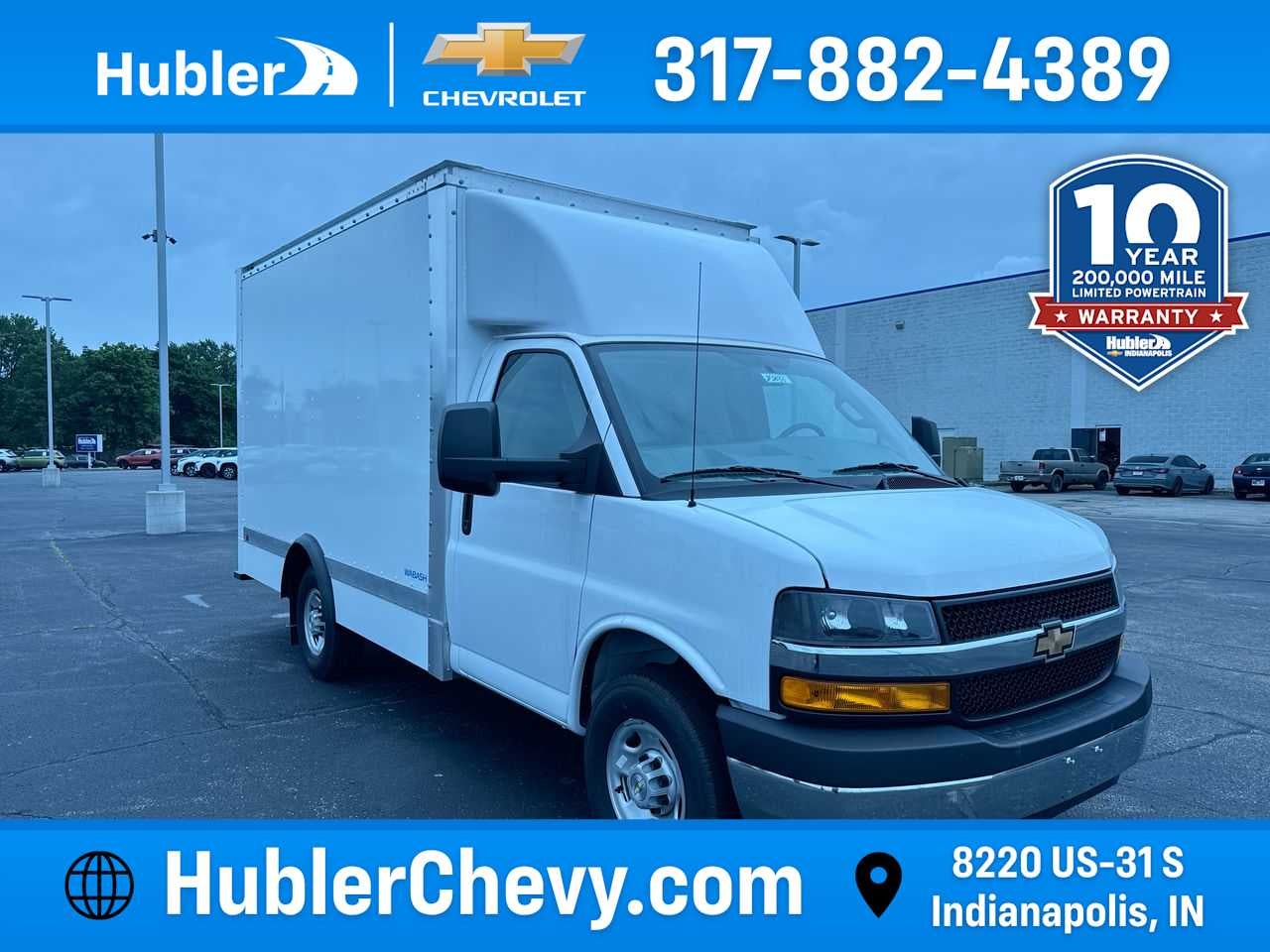 2025 Chevrolet Express Cutaway 3500 1WT in Summit White — front three-quarter view
