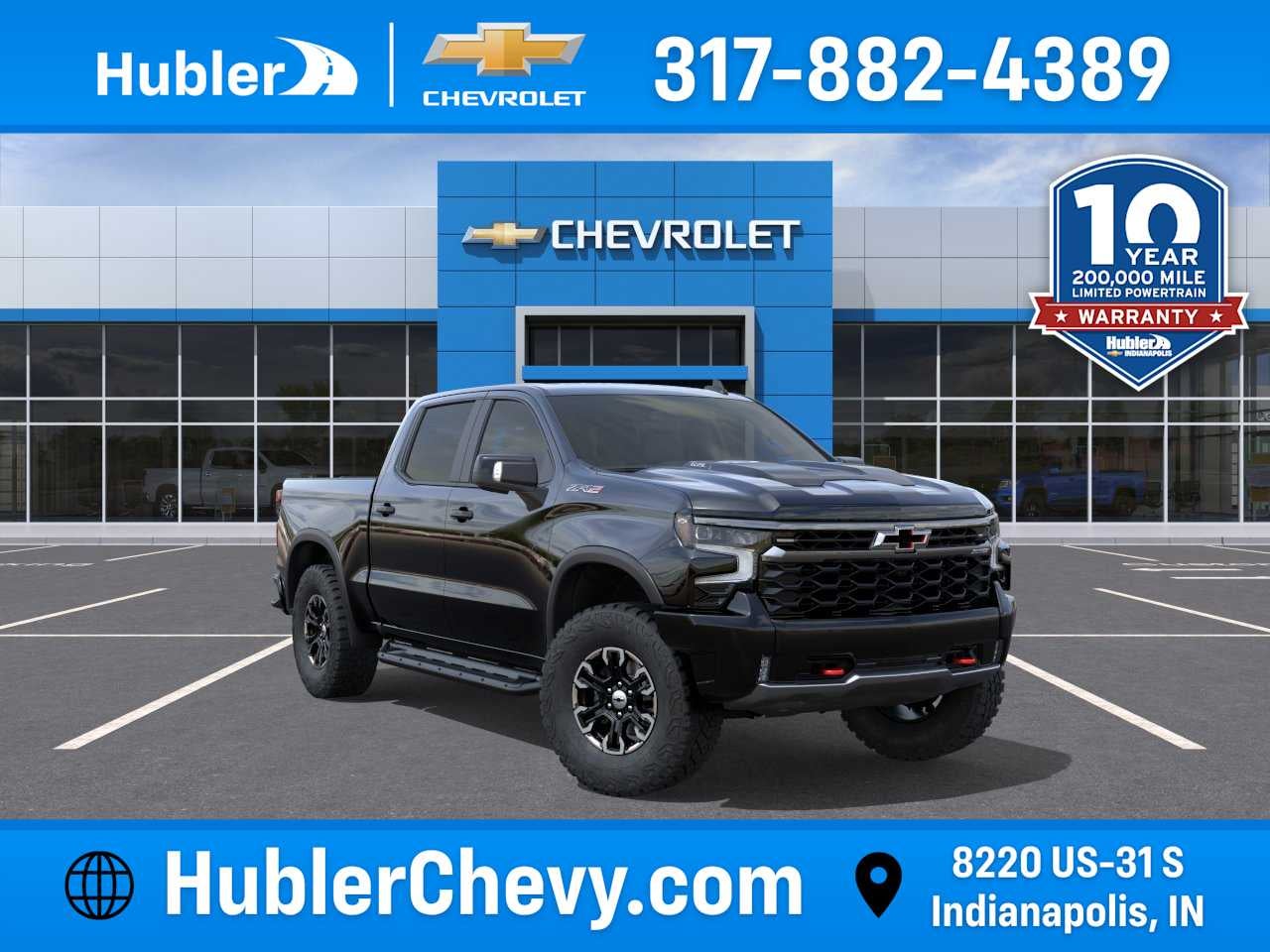 2026 Chevrolet Silverado 1500 ZR2 in Black — front three-quarter view