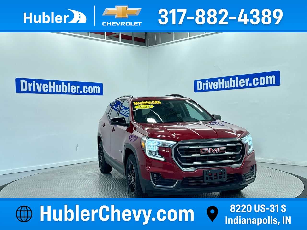 2024 GMC Terrain AT4 in Volcanic Red Tintcoat — front three-quarter view