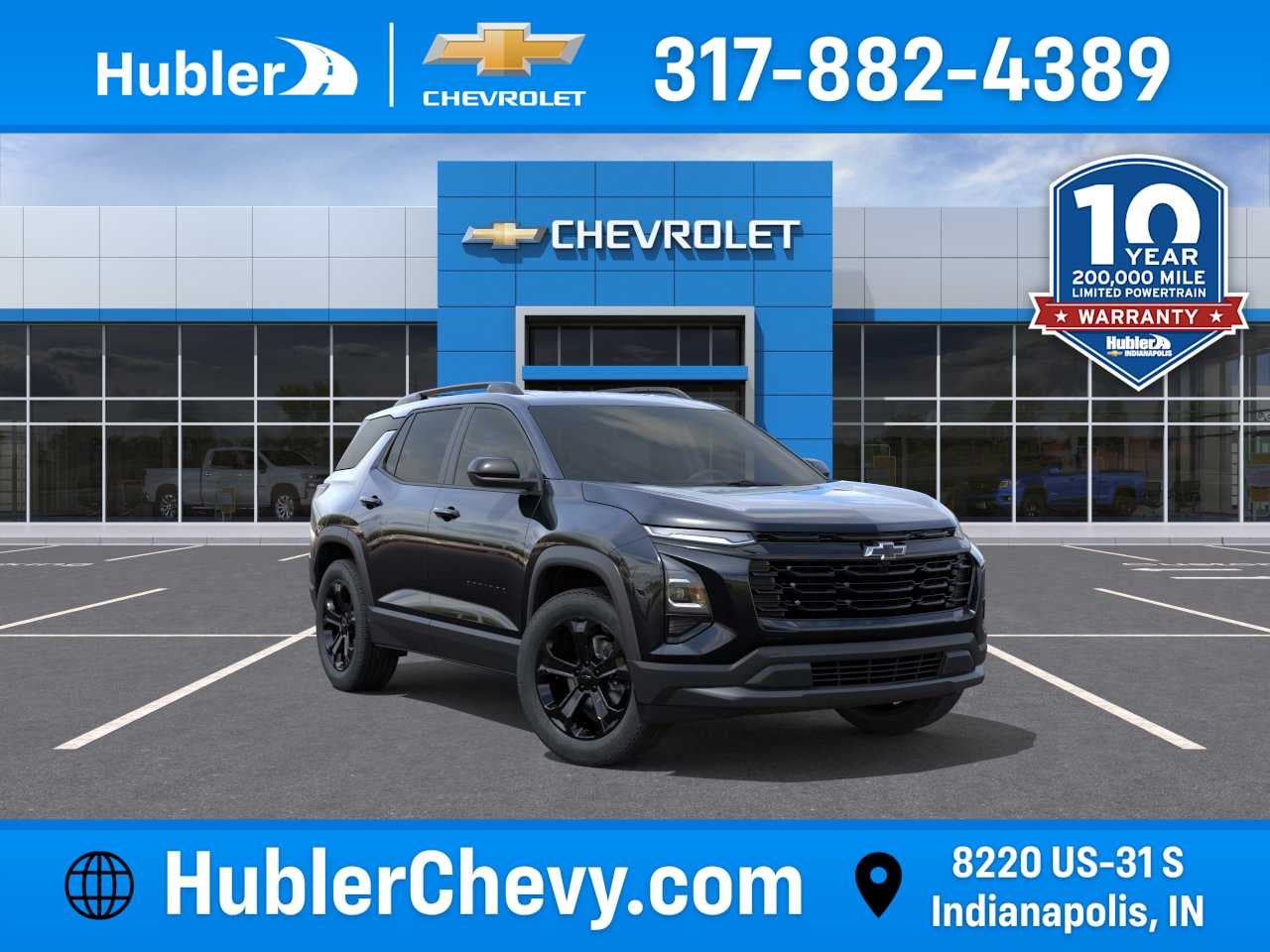 2026 Chevrolet Equinox LT in Mosaic Black Metallic — front three-quarter view