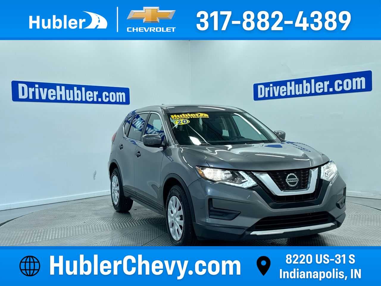 2020 Nissan Rogue S in Gray Metallic — front three-quarter view