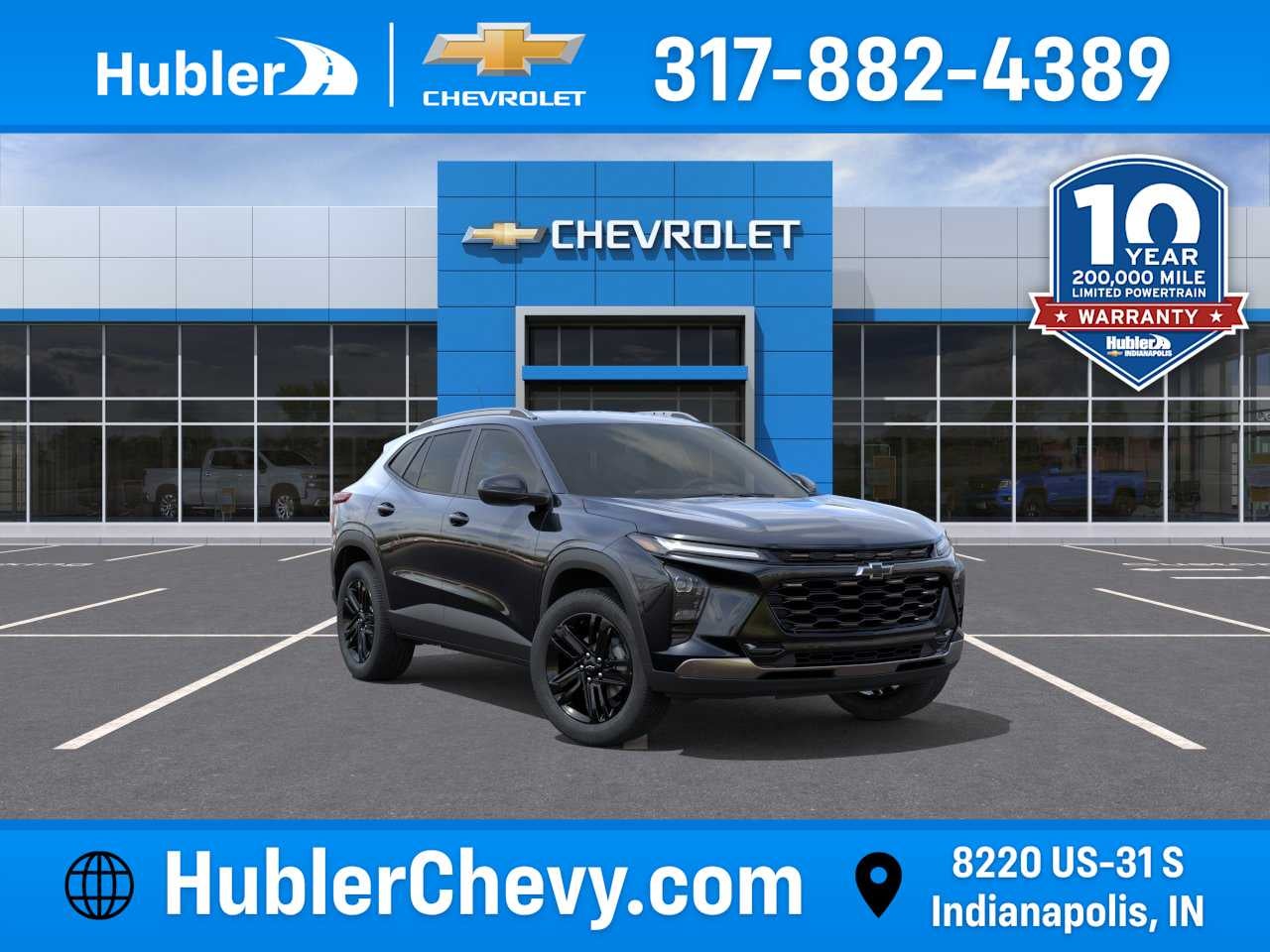 2026 Chevrolet Trax ACTIV in Mosaic Black Metallic — front three-quarter view
