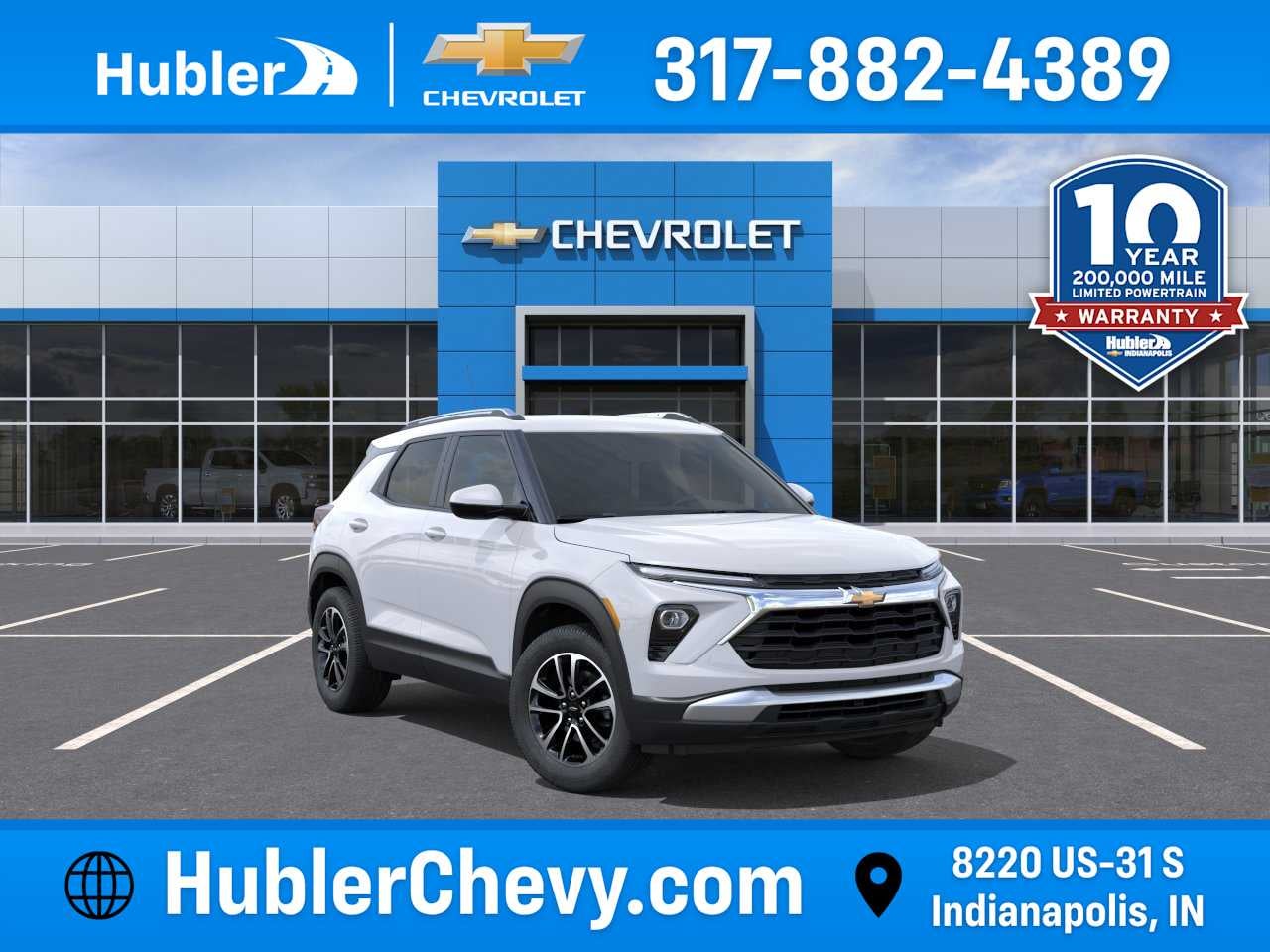 2026 Chevrolet Trailblazer LT in Summit White — front three-quarter view