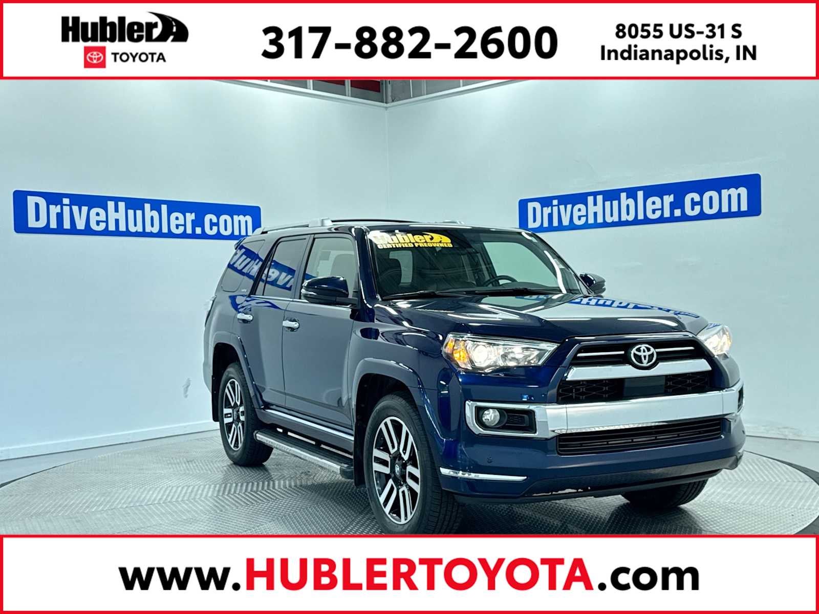 2020 Toyota 4Runner Limited in Nautical Blue Metallic — front three-quarter view
