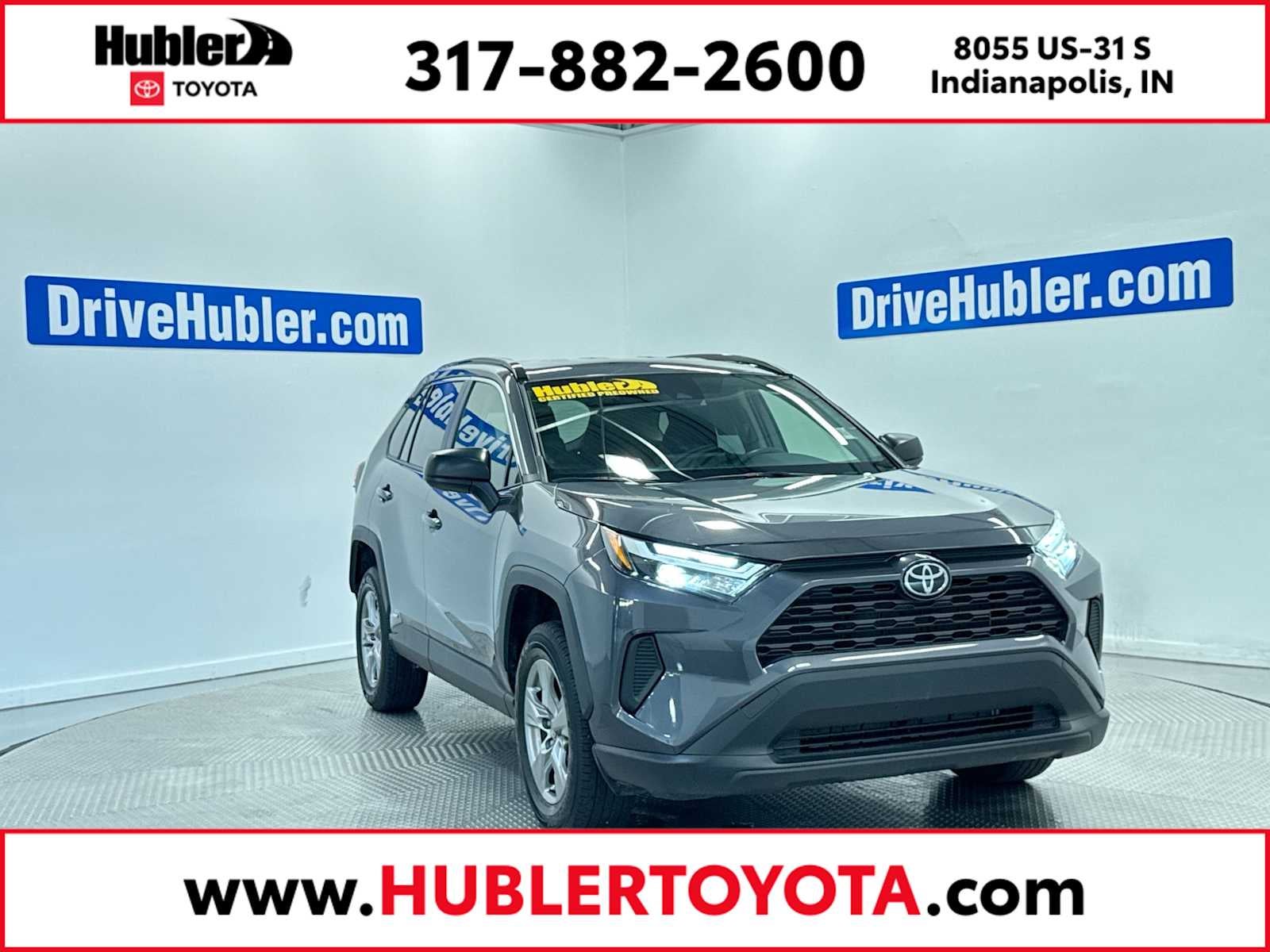 2025 Toyota RAV4 Hybrid LE in Magnetic Gray Metallic — front three-quarter view
