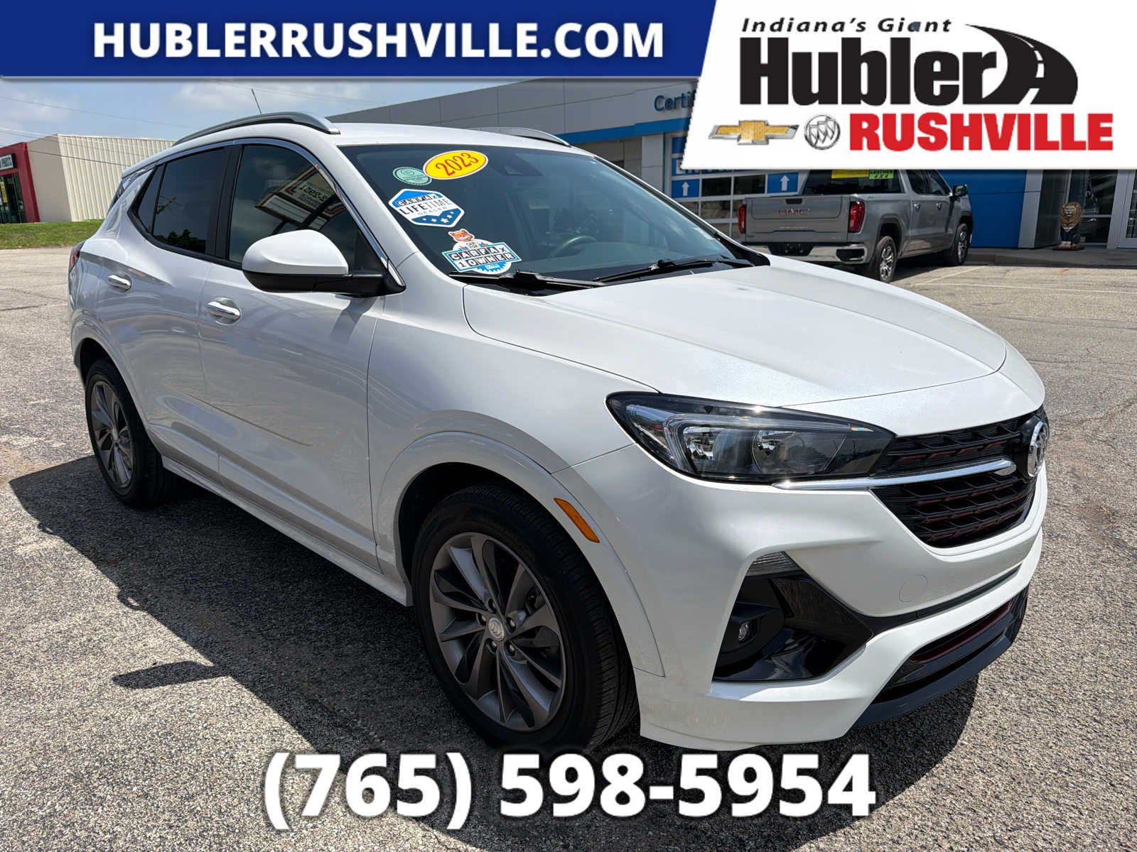 2023 Buick Encore GX Select in White Frost Tricoat — front three-quarter view