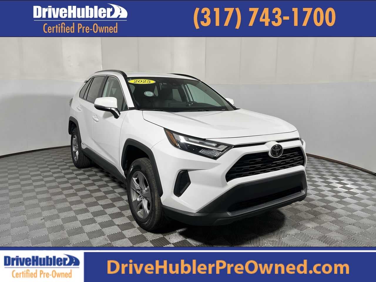 2025 Toyota RAV4 Hybrid XLE in Ice Cap — front three-quarter view