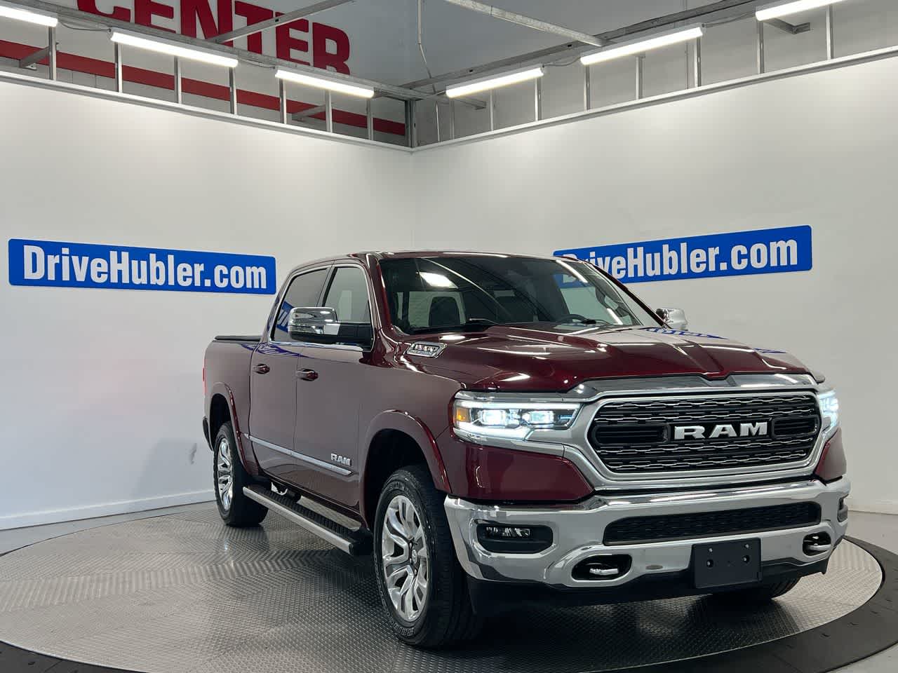 2024 RAM 1500 Limited in Delmonico Red Pearlcoat — front three-quarter view