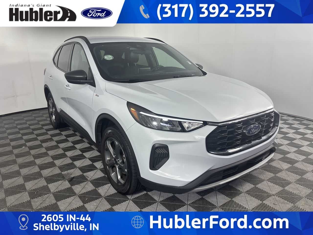 2025 Ford Escape ST-Line in Space Silver Metallic — front three-quarter view