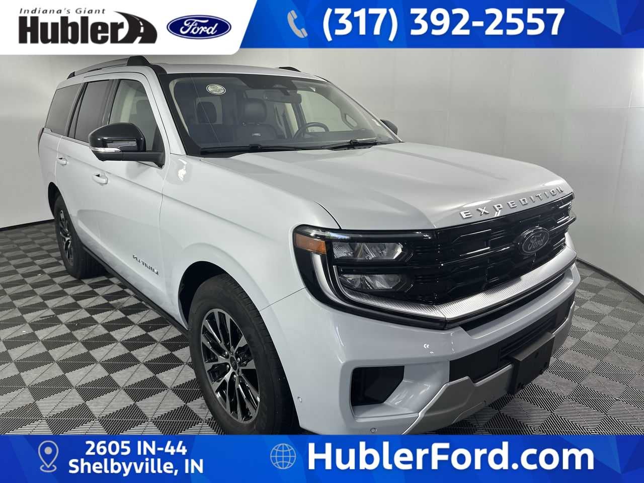 2025 Ford Expedition Platinum in Space Silver Metallic — front three-quarter view